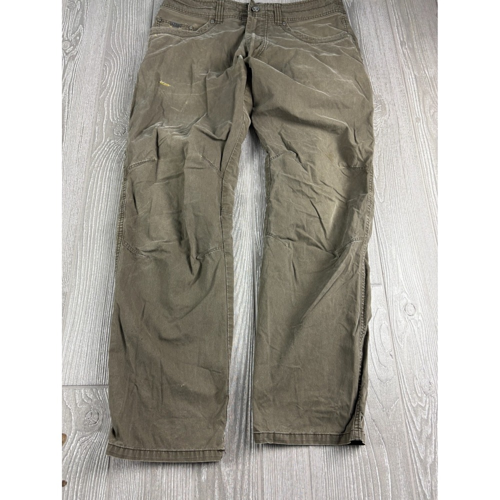 Kuhl Mens Brown Distressed Chino Pants Size 34 x 31 Mid Weight Stretch